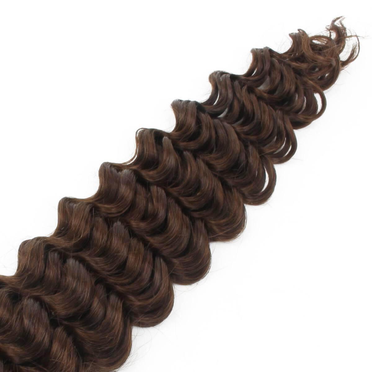 Medium Brown Deep Wave Bulk Human Hair Extensions - Clothes For Her Online Store