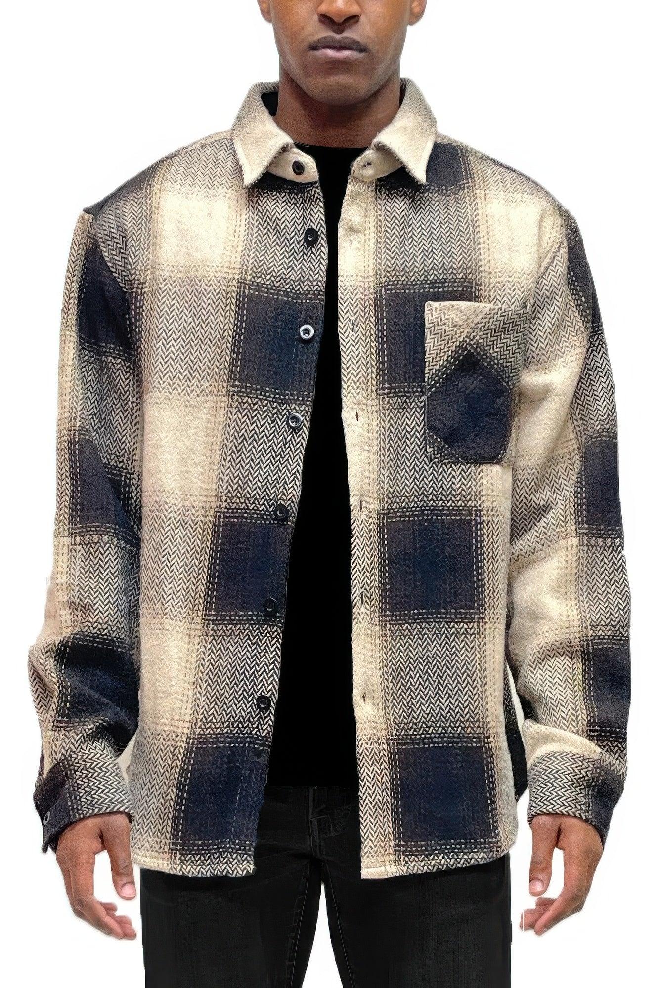 Mens Flannel Shirt Jacket Shacket - Clothes For Her Online Store