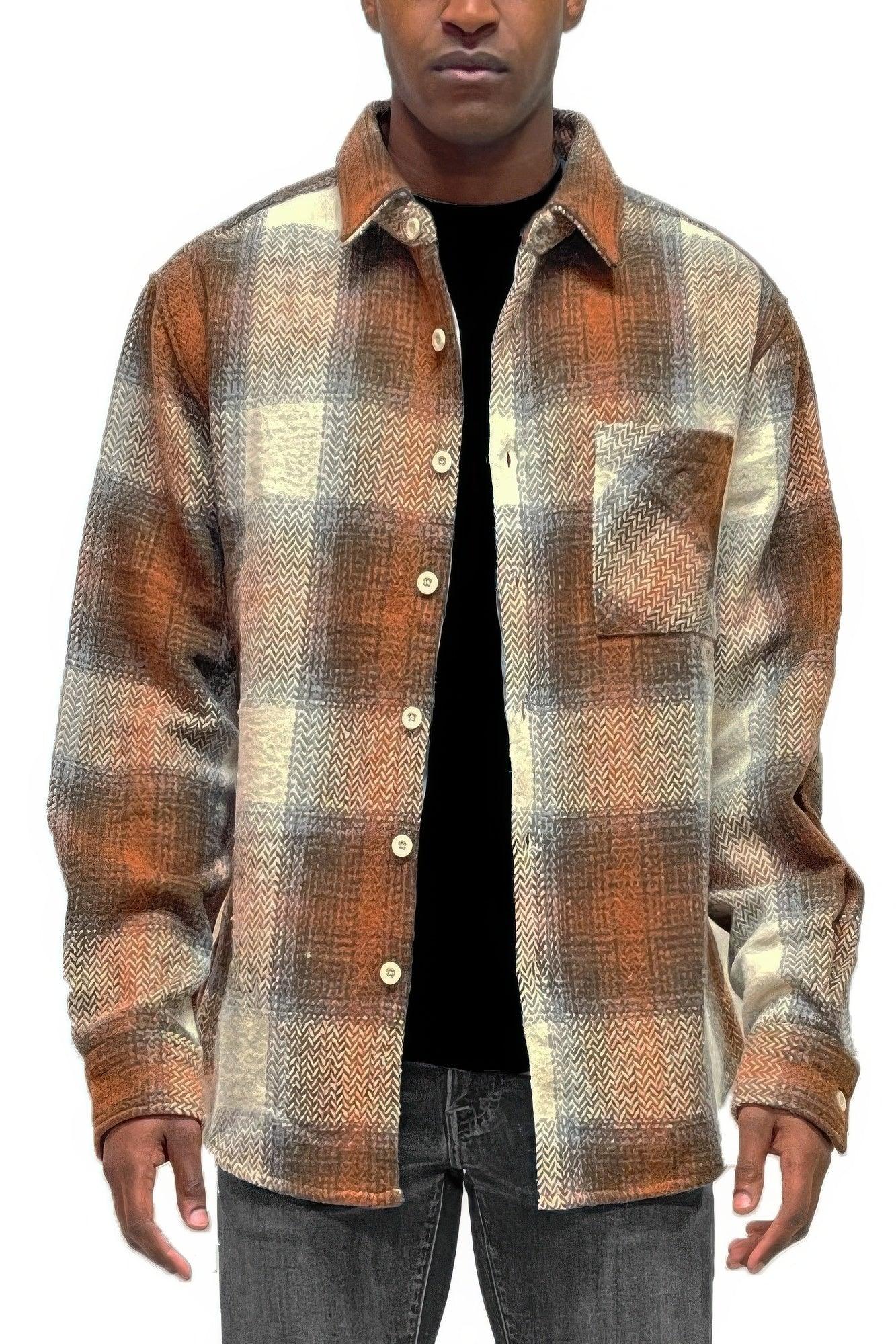 Mens Flannel Shirt Jacket Shacket - Clothes For Her Online Store