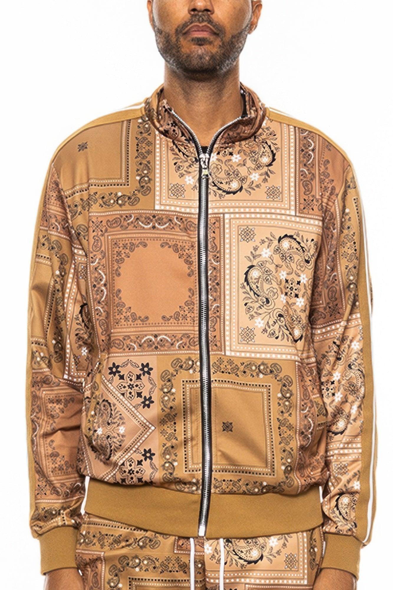 Mens Paisley Bandana Track Jacket - Clothes For Her Online Store