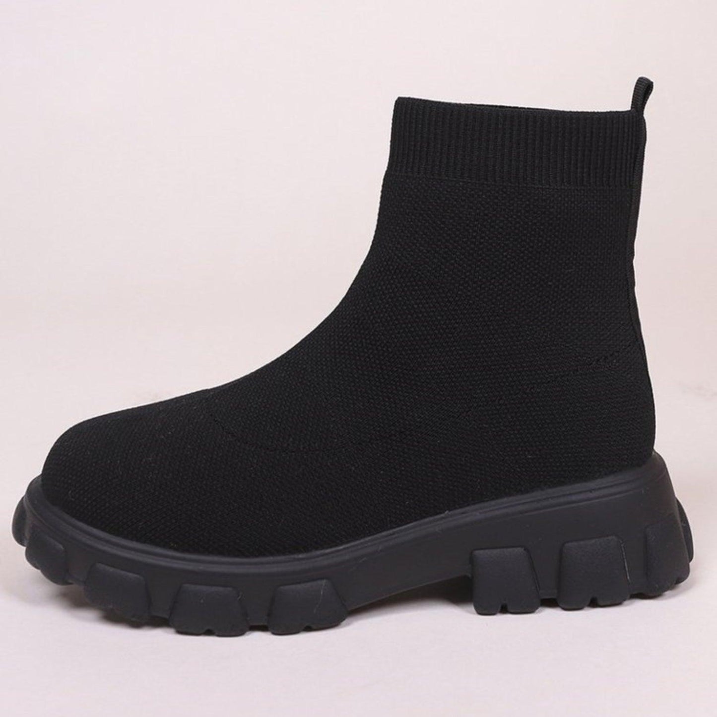 Mesh Round Toe Platform Boots - Clothes For Her Online Store