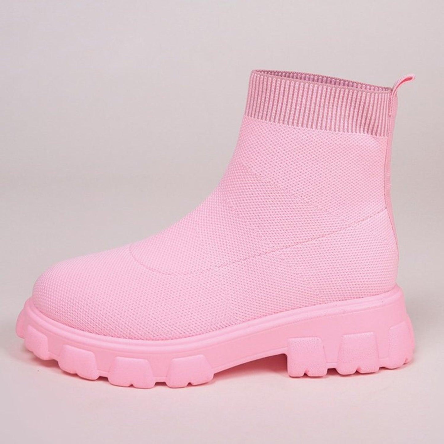 Mesh Round Toe Platform Boots - Clothes For Her Online Store