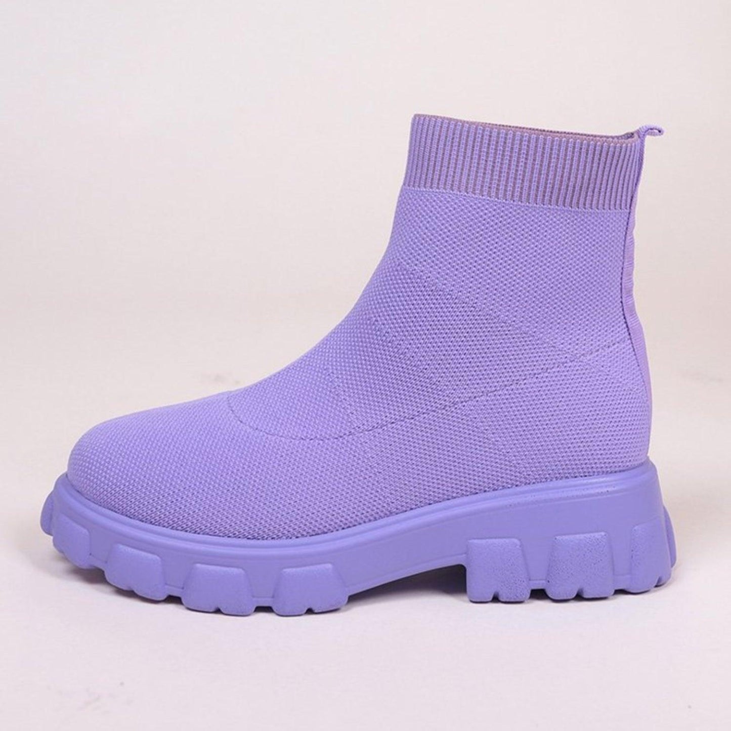 Mesh Round Toe Platform Boots - Clothes For Her Online Store