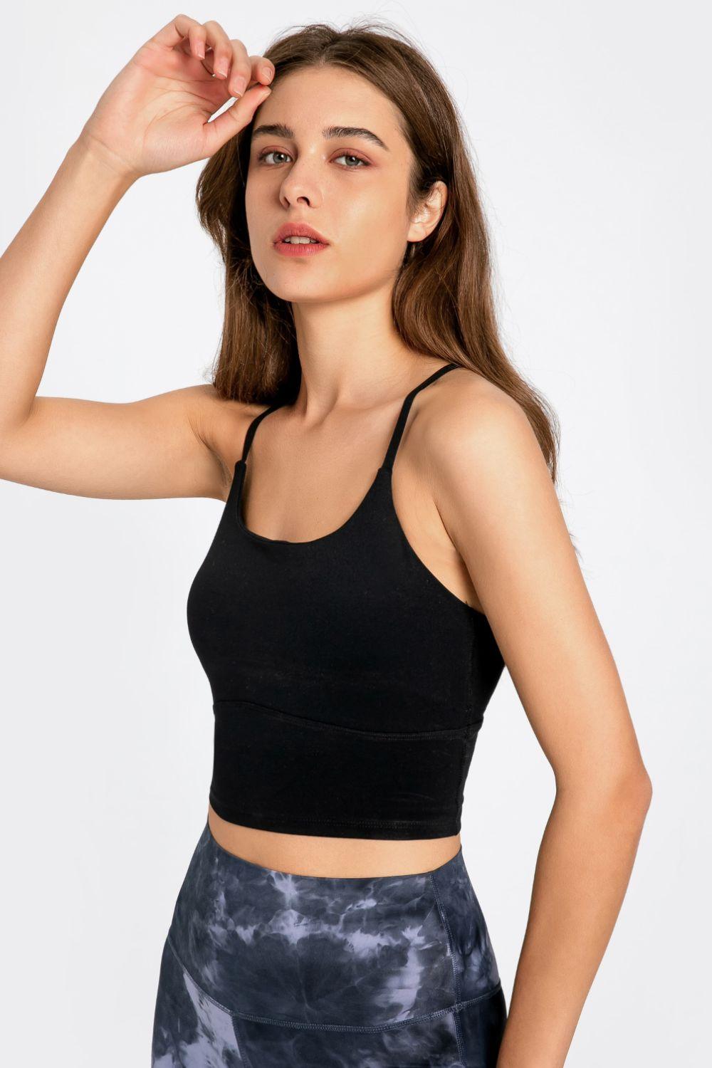 Millennia Crisscross Back Scoop Neck Sports Cami - Clothes For Her Online Store