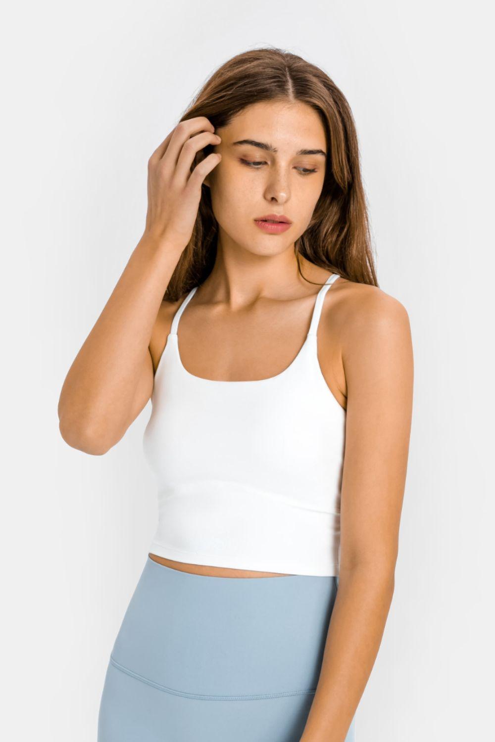 Millennia Crisscross Back Scoop Neck Sports Cami - Clothes For Her Online Store