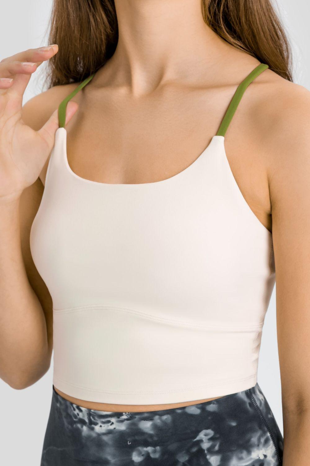 Millennia Crisscross Back Scoop Neck Sports Cami - Clothes For Her Online Store