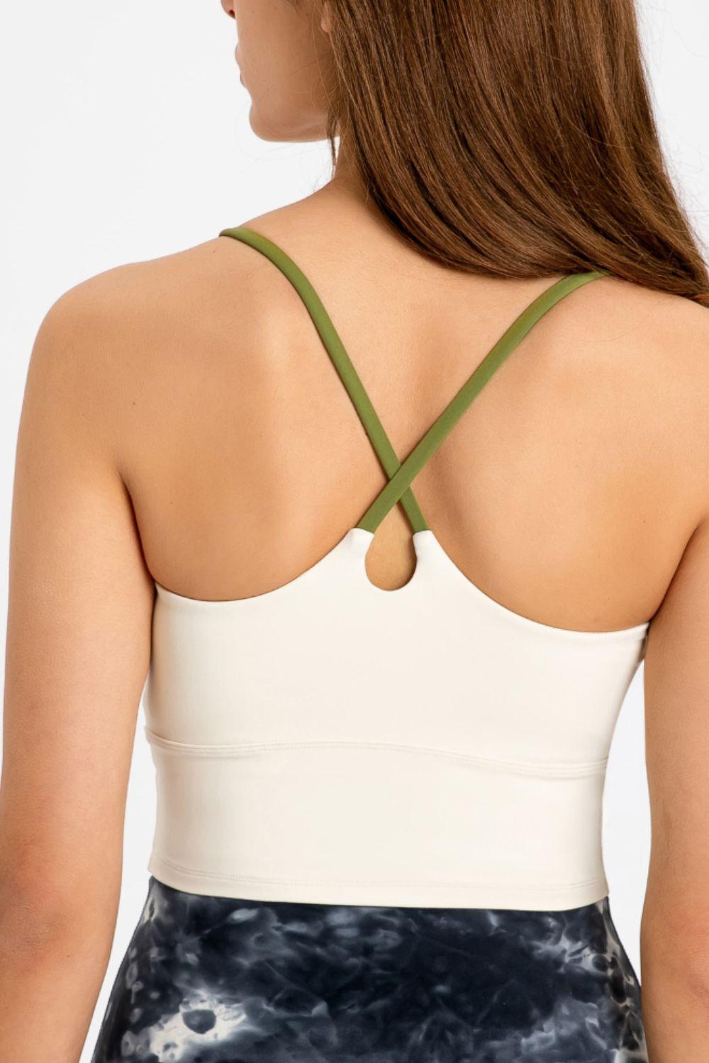 Millennia Crisscross Back Scoop Neck Sports Cami - Clothes For Her Online Store