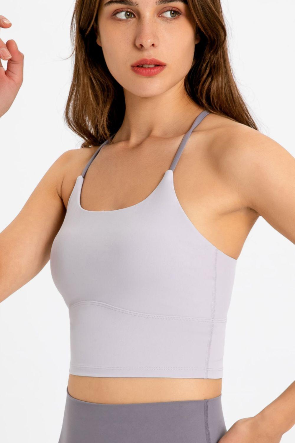 Millennia Crisscross Back Scoop Neck Sports Cami - Clothes For Her Online Store