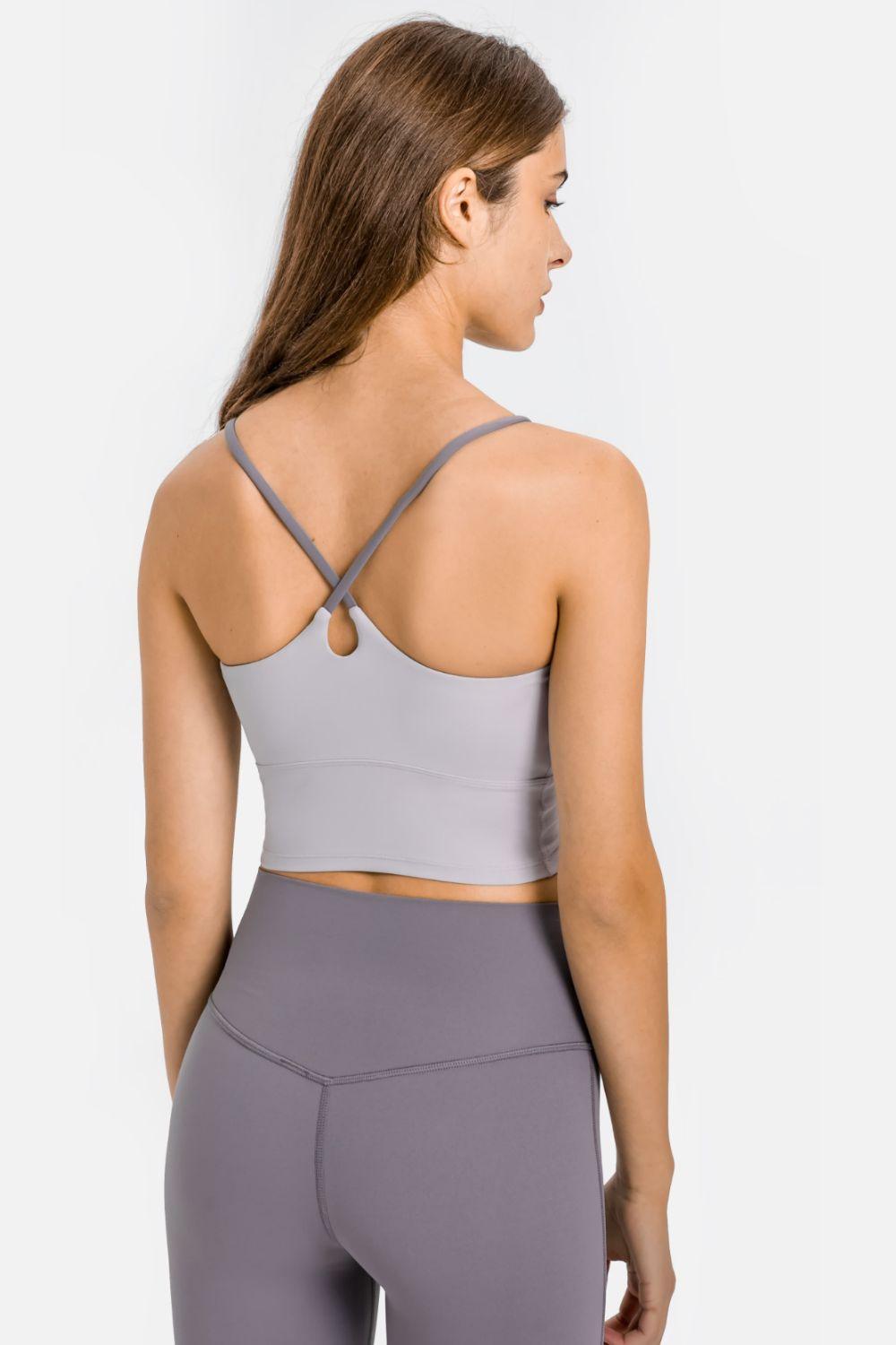 Millennia Crisscross Back Scoop Neck Sports Cami - Clothes For Her Online Store
