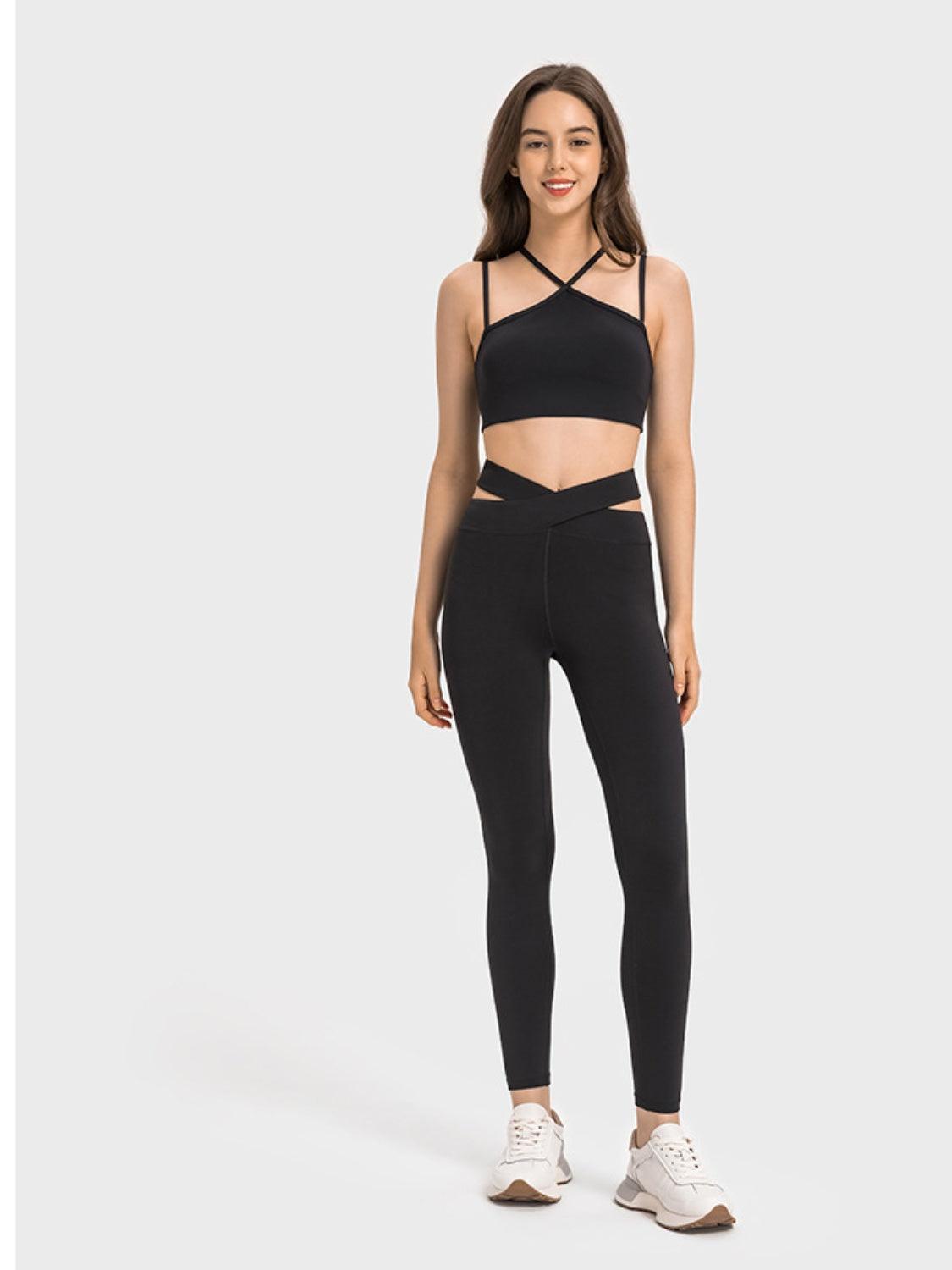 Millennia Crisscross Cutout Sports Leggings - Clothes For Her Online Store