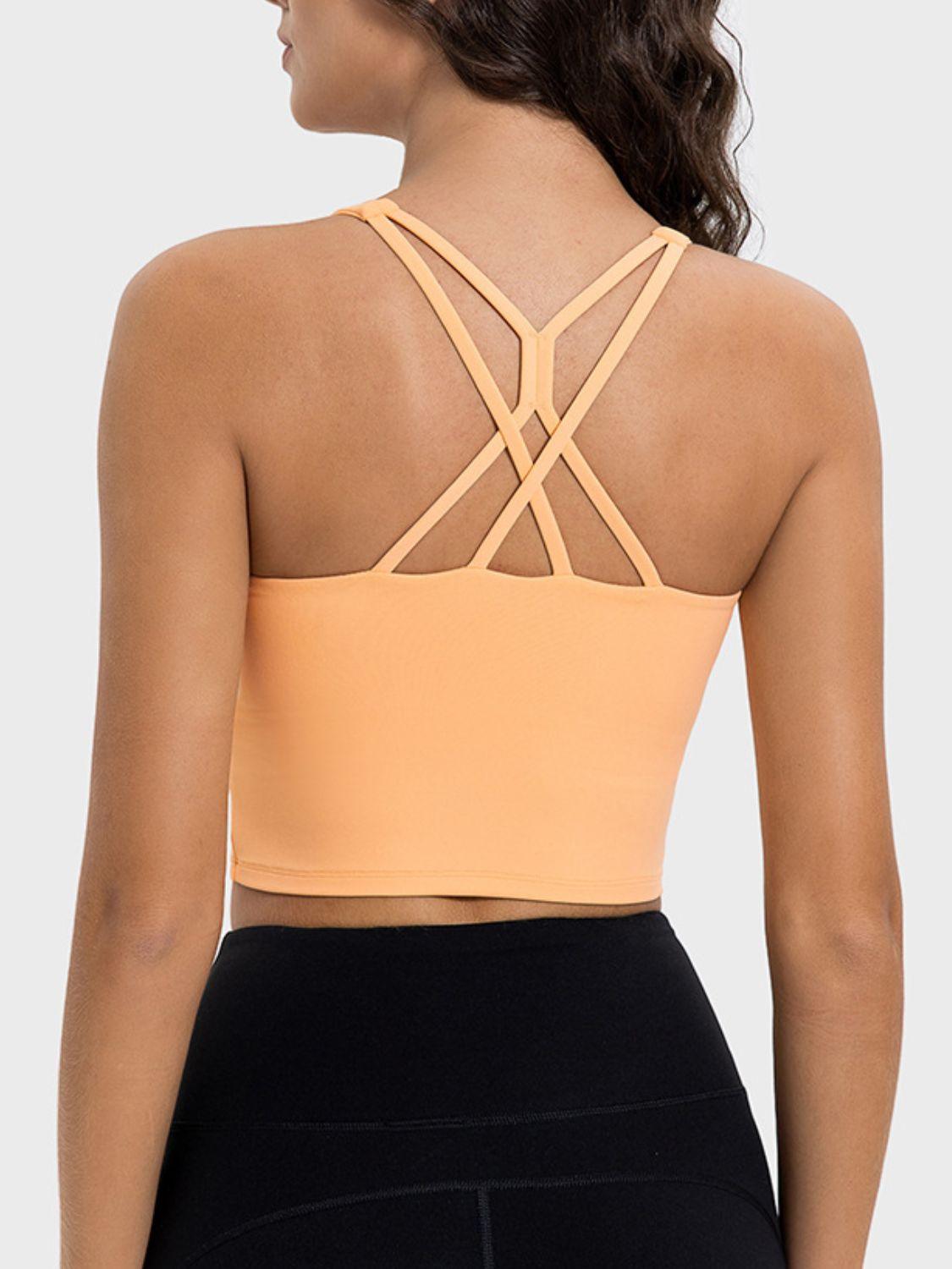 Millennia Crisscross Round Neck Active Tank - Clothes For Her Online Store