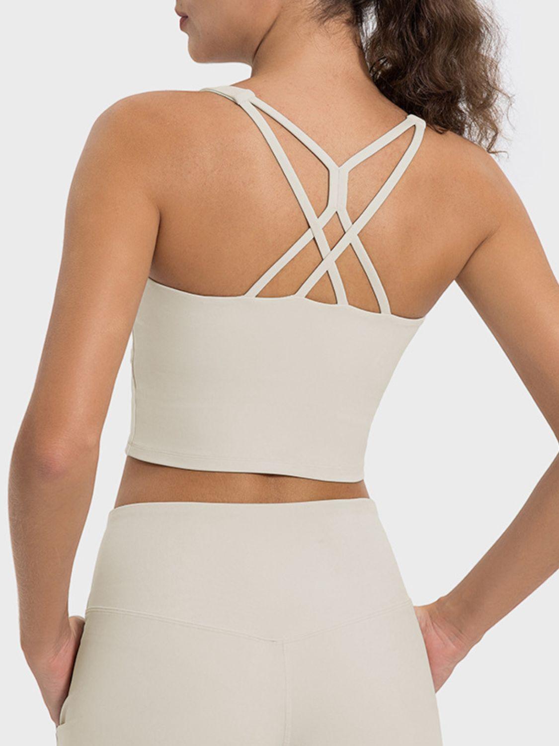 Millennia Crisscross Round Neck Active Tank - Clothes For Her Online Store