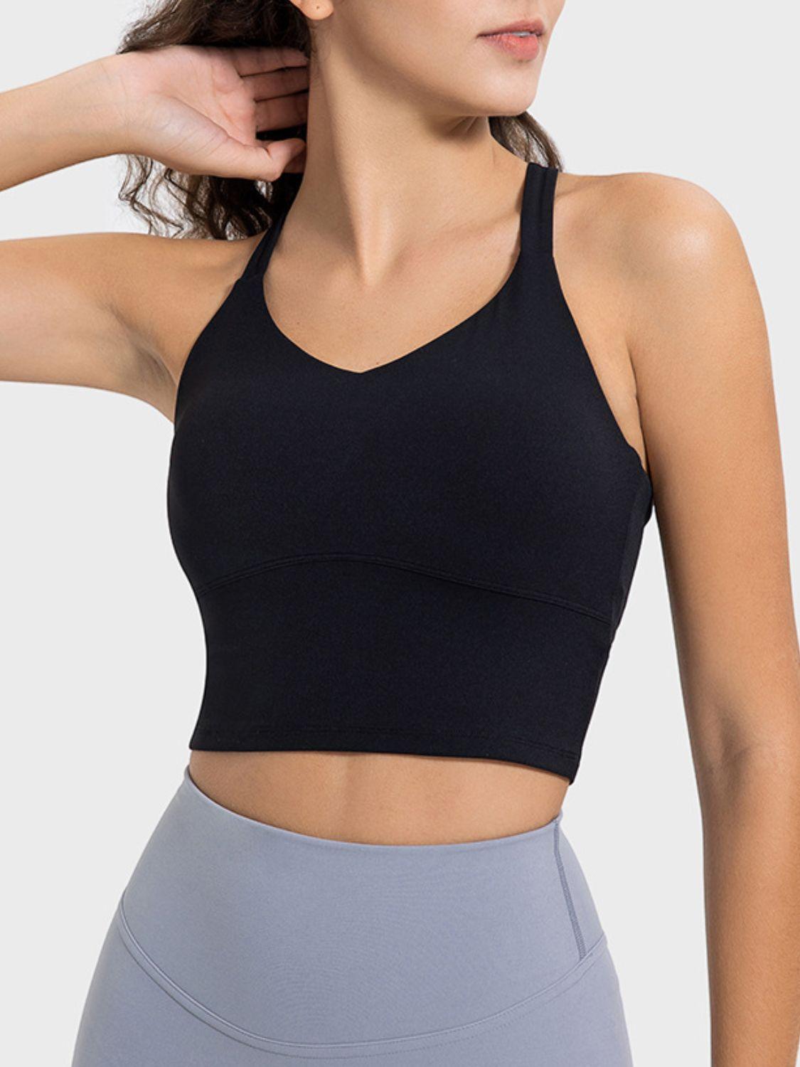 Millennia Crisscross Round Neck Active Tank - Clothes For Her Online Store