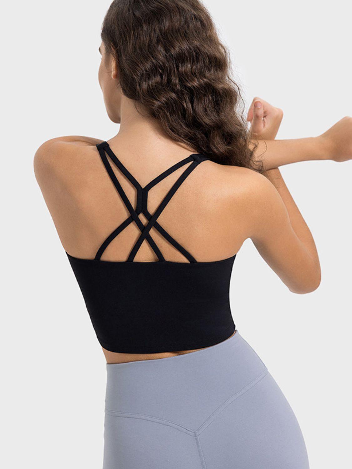 Millennia Crisscross Round Neck Active Tank - Clothes For Her Online Store