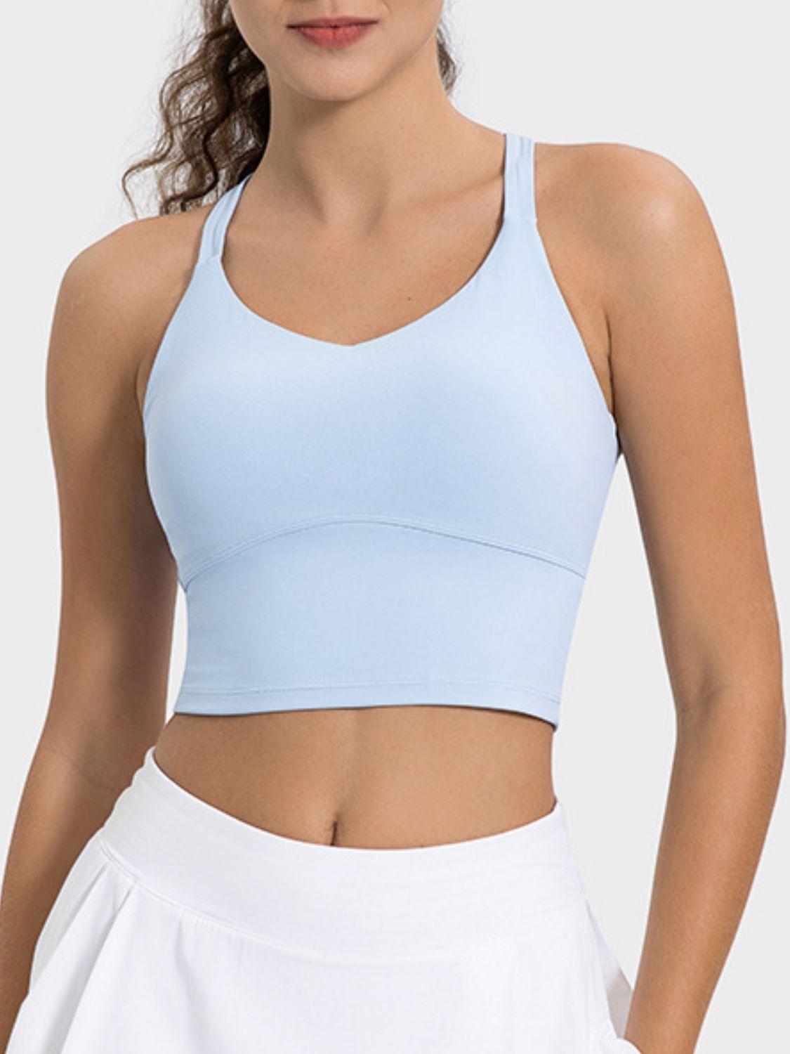 Millennia Crisscross Round Neck Active Tank - Clothes For Her Online Store