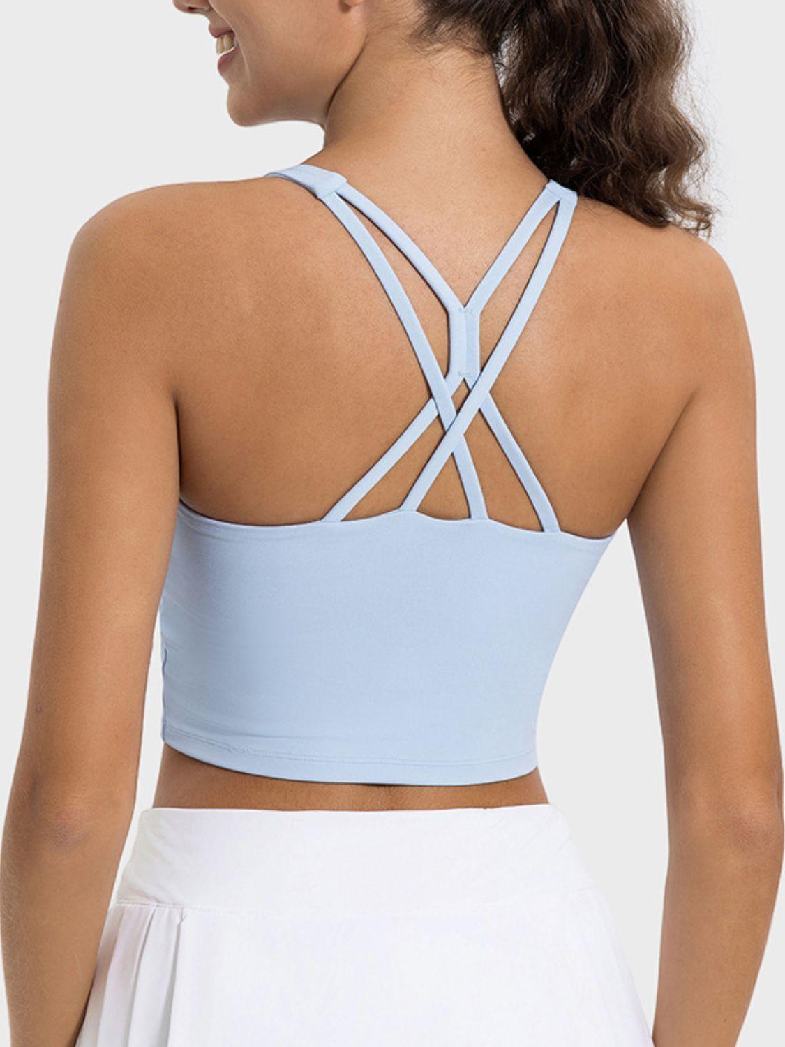 Millennia Crisscross Round Neck Active Tank - Clothes For Her Online Store
