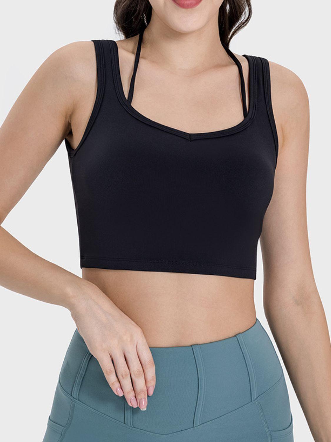 Millennia Crisscross Square Neck Active Tank - Clothes For Her Online Store