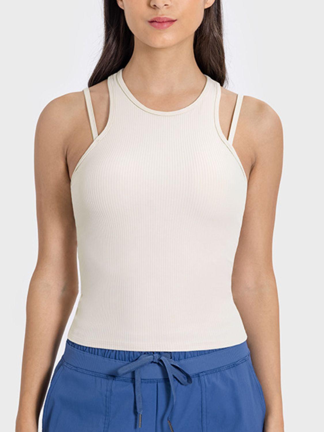 Millennia Cutout Round Neck Racerback Active Tank - Clothes For Her Online Store