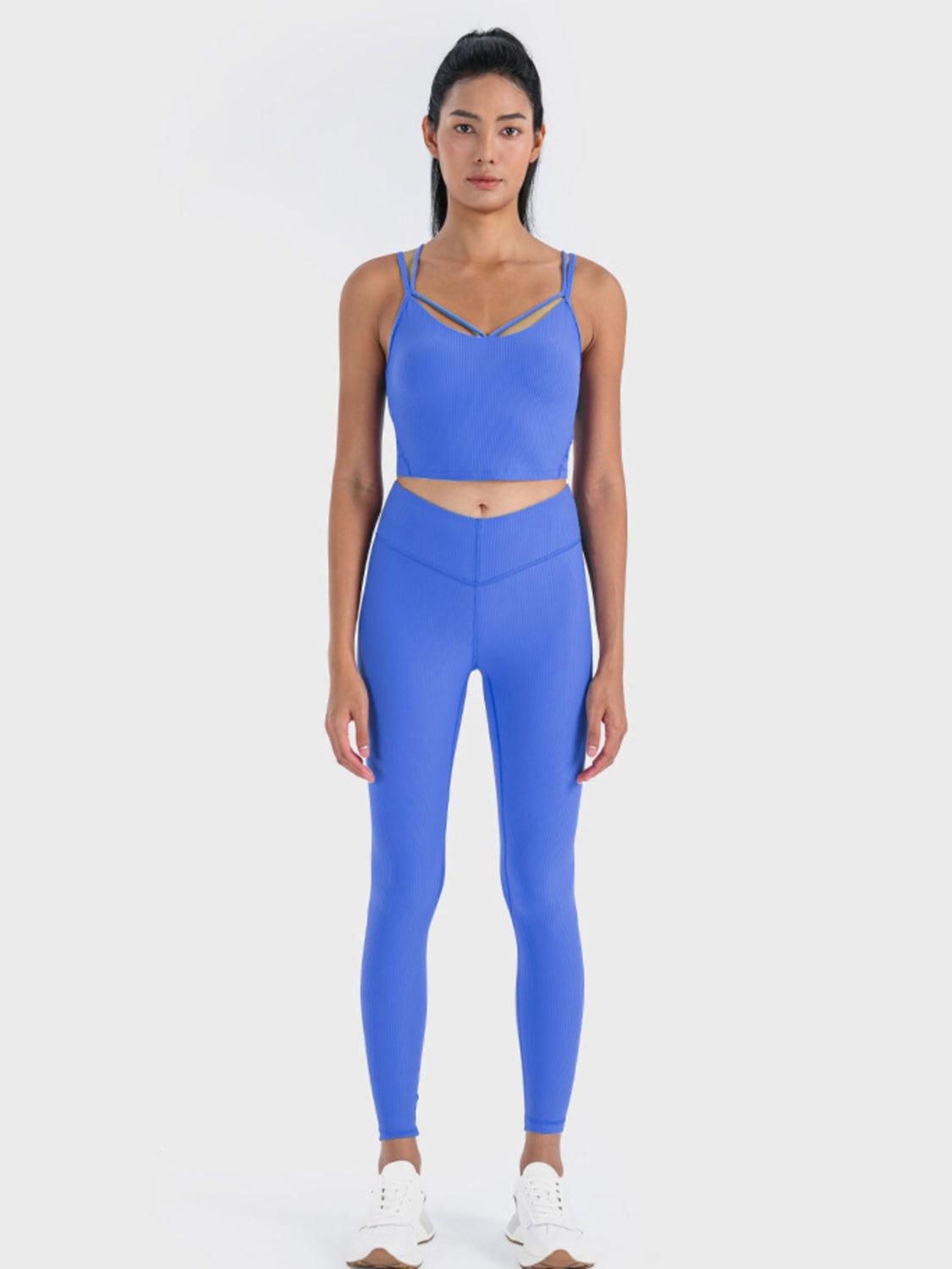 Millennia Double Strap Ribbed Sports Cami - Clothes For Her Online Store