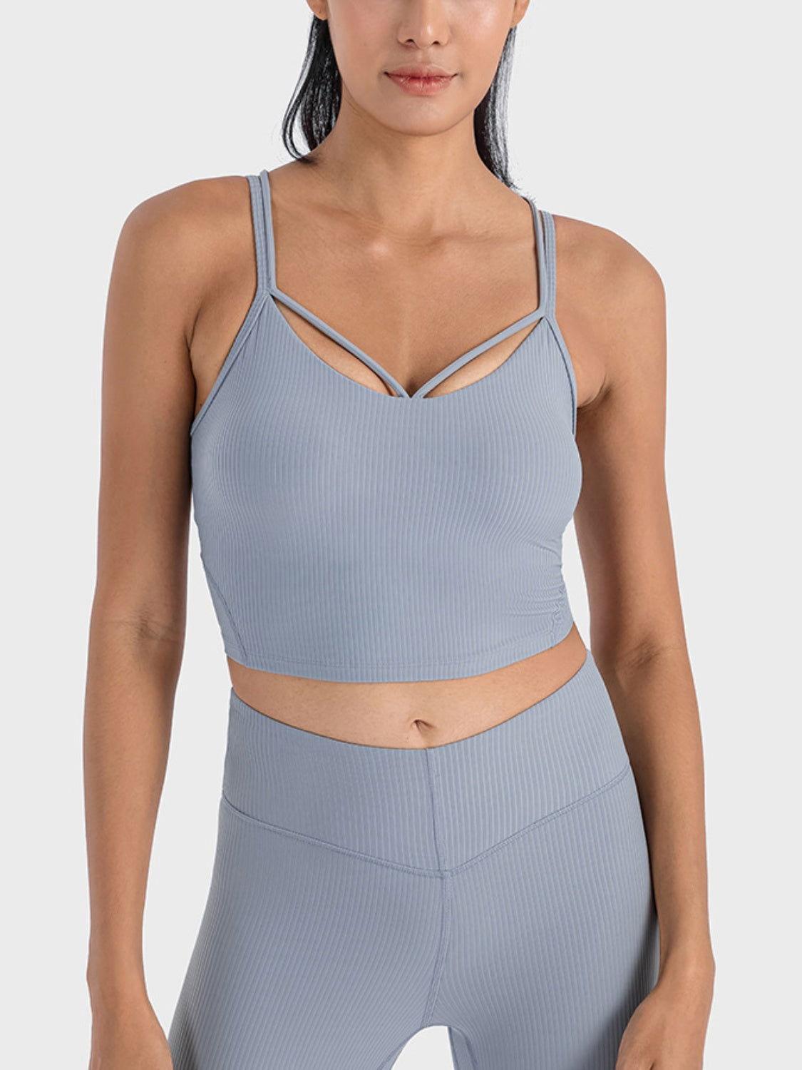 Millennia Double Strap Ribbed Sports Cami - Clothes For Her Online Store