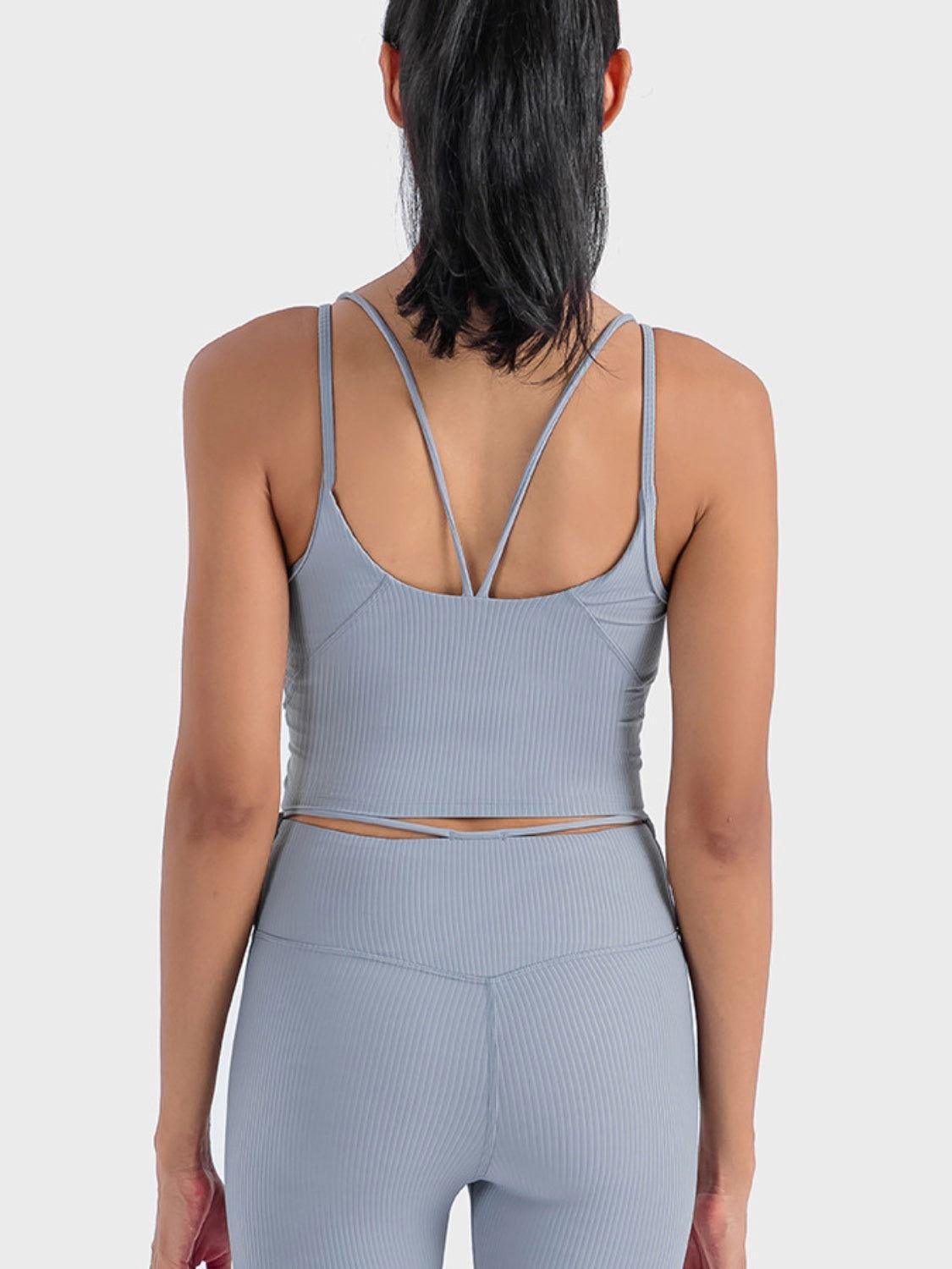 Millennia Double Strap Ribbed Sports Cami - Clothes For Her Online Store