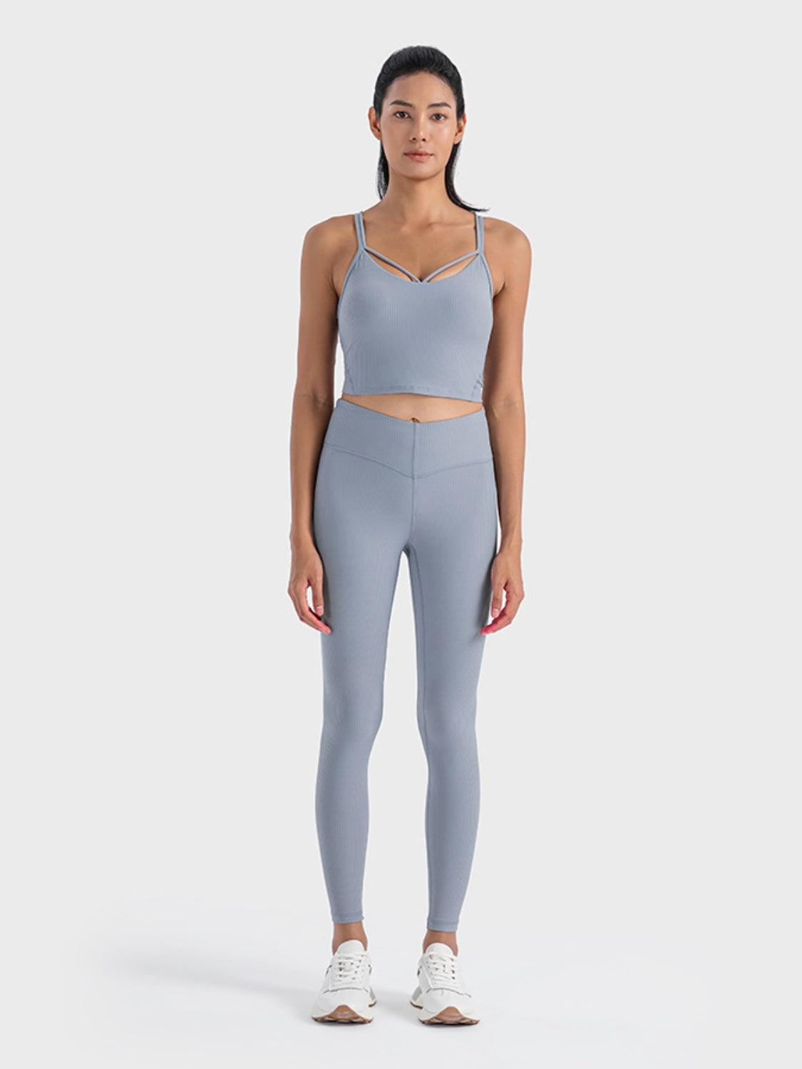 Millennia Double Strap Ribbed Sports Cami - Clothes For Her Online Store