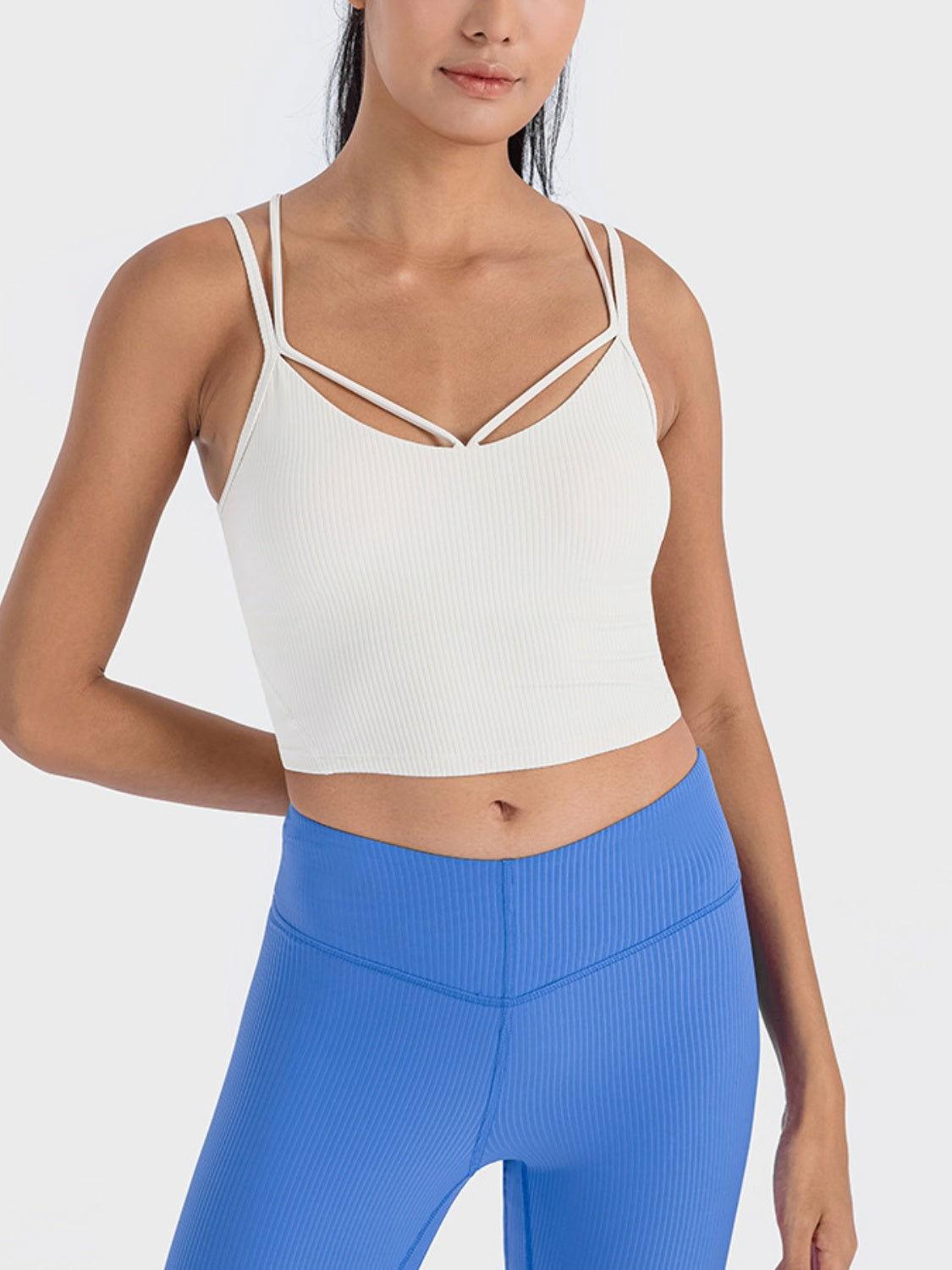 Millennia Double Strap Ribbed Sports Cami - Clothes For Her Online Store