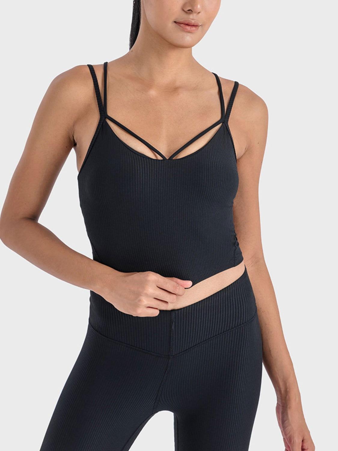 Millennia Double Strap Ribbed Sports Cami - Clothes For Her Online Store