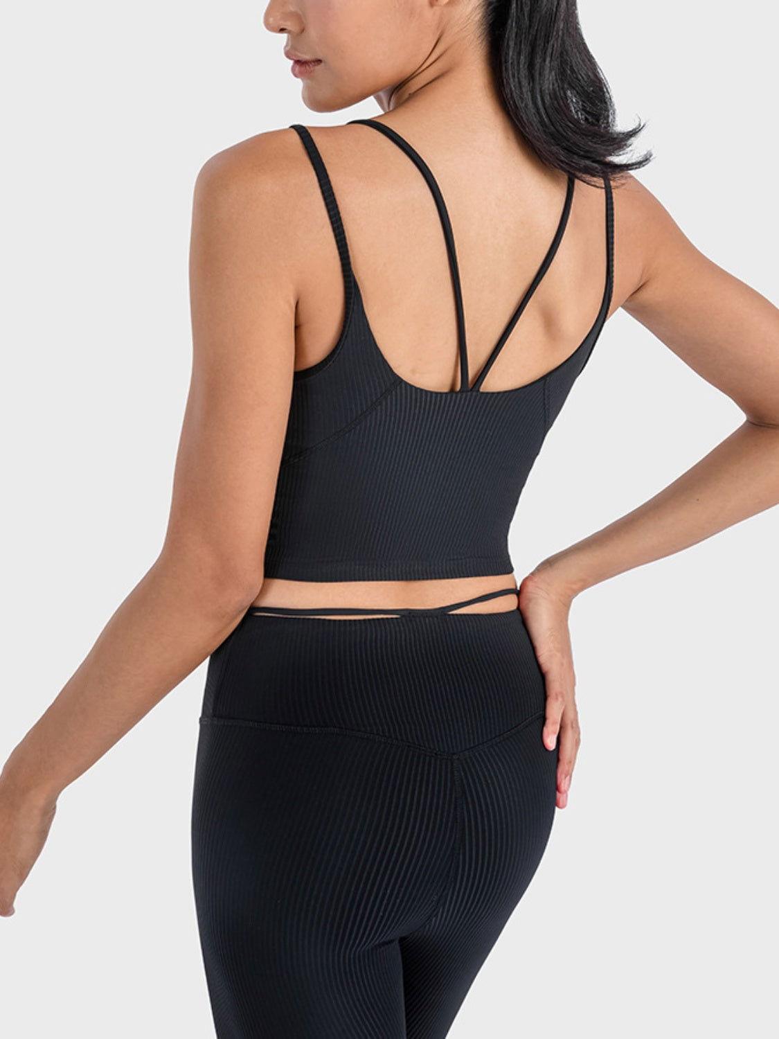 Millennia Double Strap Ribbed Sports Cami - Clothes For Her Online Store