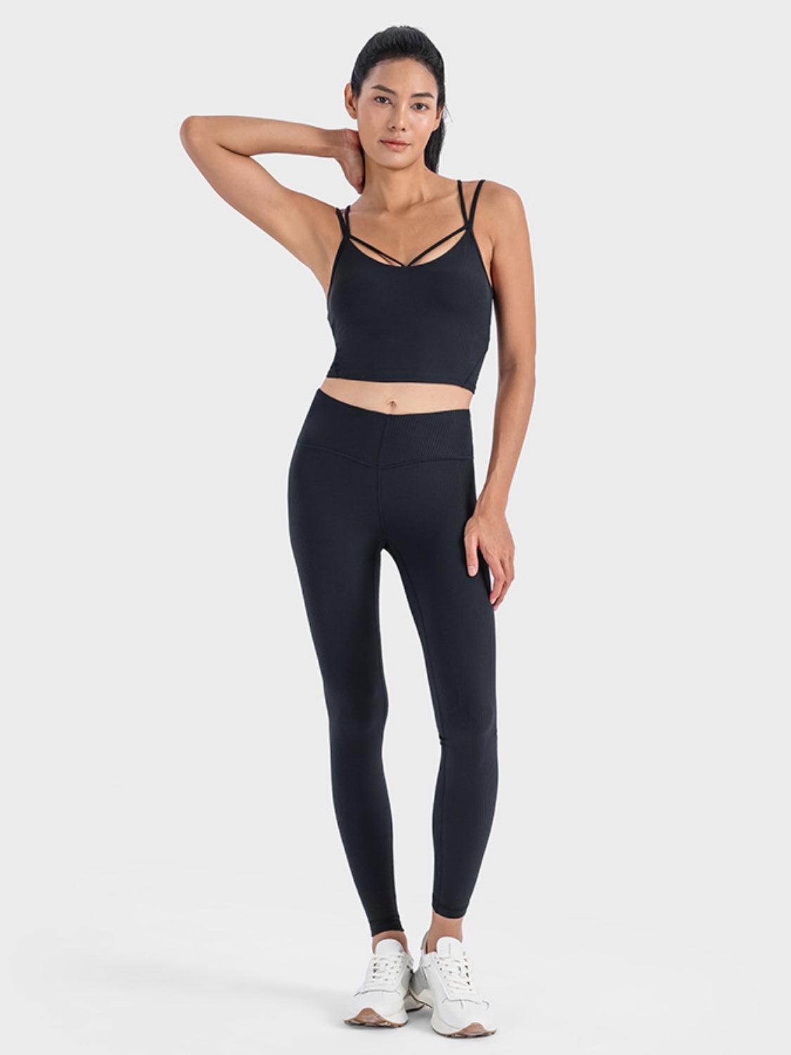 Millennia Double Strap Ribbed Sports Cami - Clothes For Her Online Store