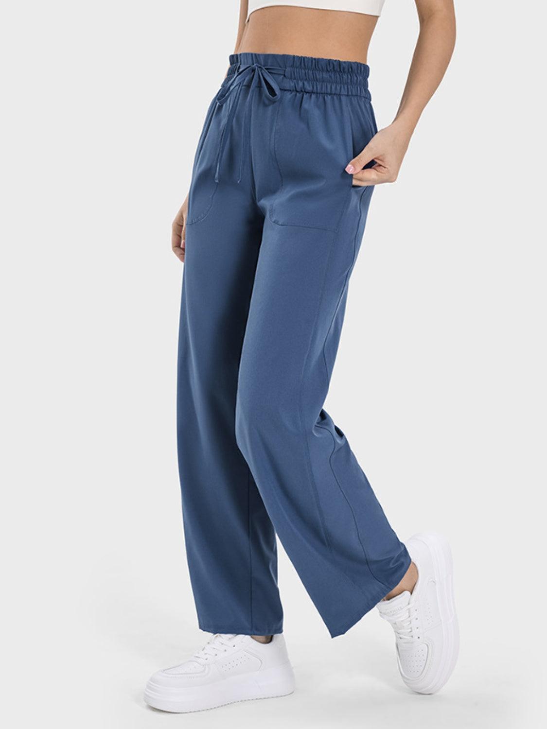 Millennia Drawstring Pocketed Active Pants - Clothes For Her Online Store