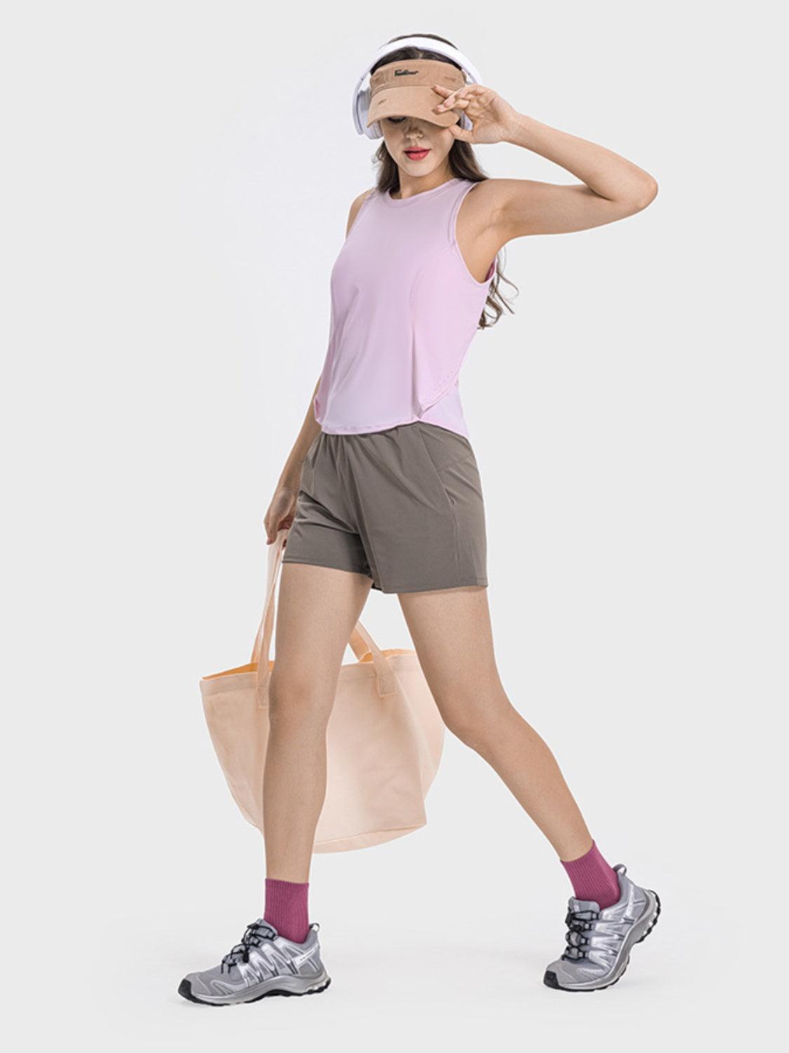 Millennia Round Neck Active Tank - Clothes For Her Online Store
