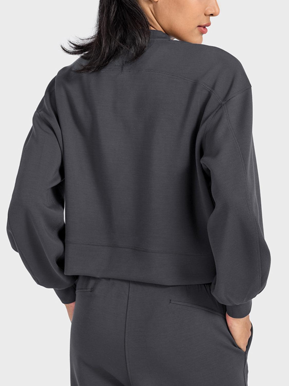 Millennia Round Neck Drop Shoulder Sports Top - Clothes For Her Online Store