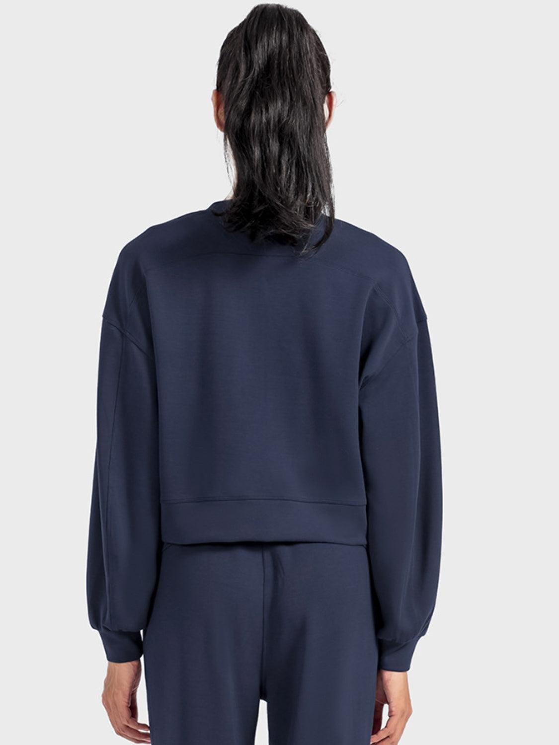 Millennia Round Neck Drop Shoulder Sports Top - Clothes For Her Online Store
