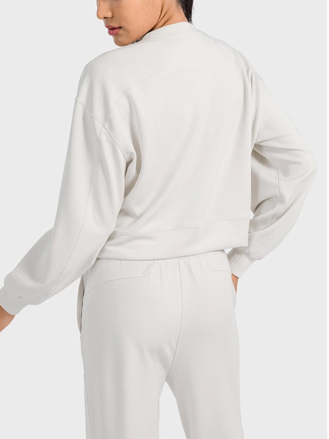 Millennia Round Neck Drop Shoulder Sports Top - Clothes For Her Online Store