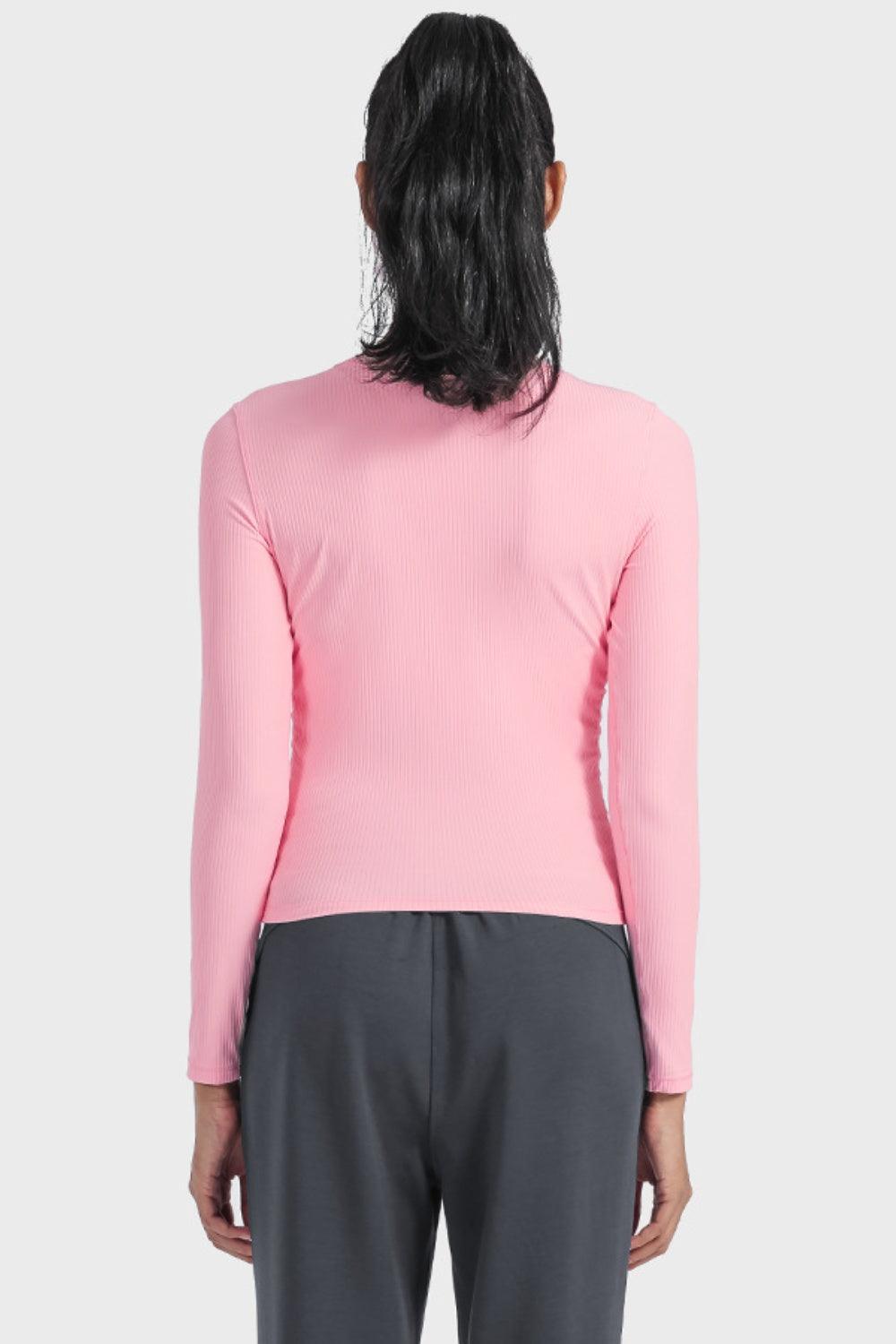 Millennia Round Neck Long Sleeve Sports Top - Clothes For Her Online Store