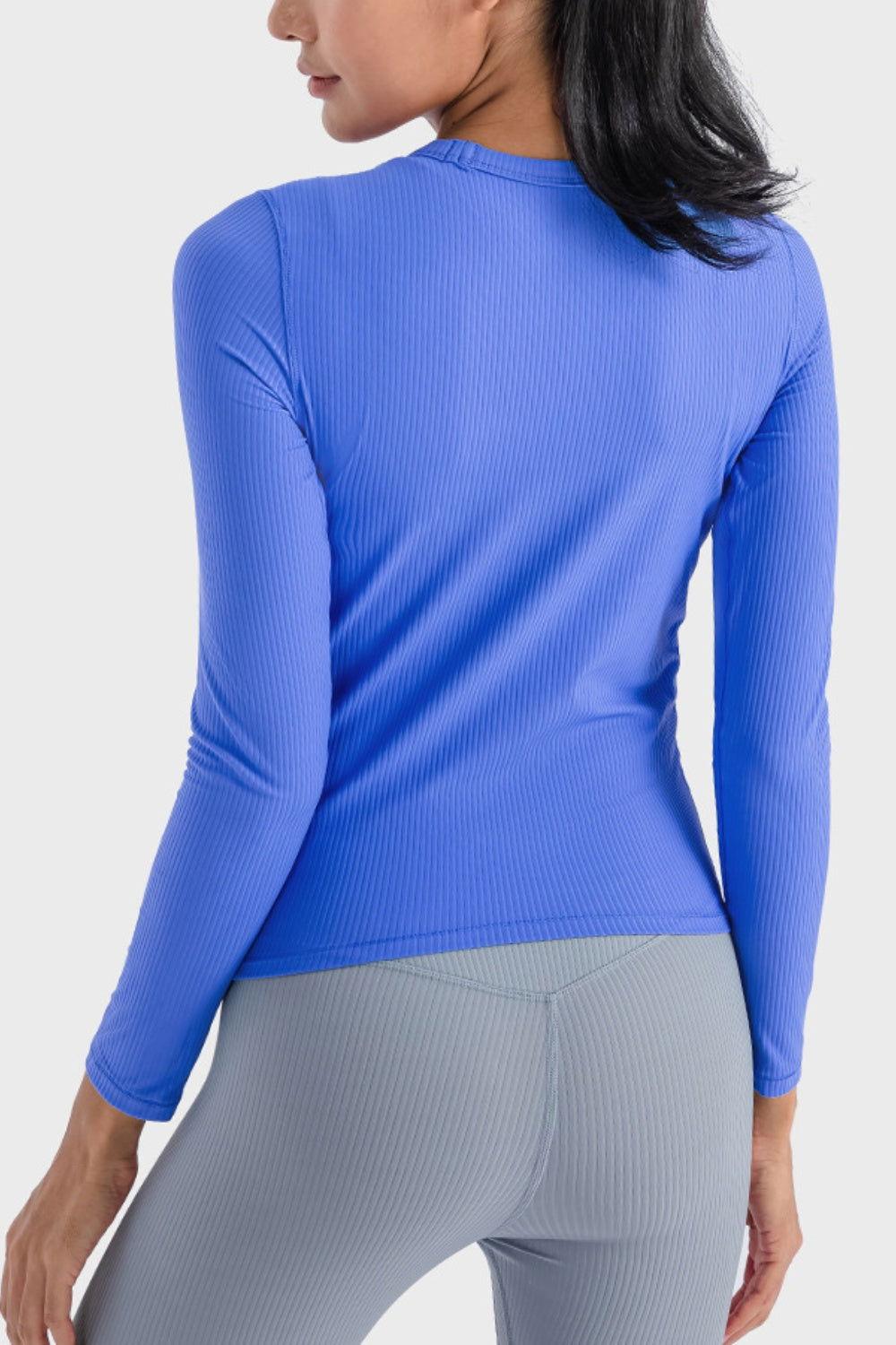 Millennia Round Neck Long Sleeve Sports Top - Clothes For Her Online Store