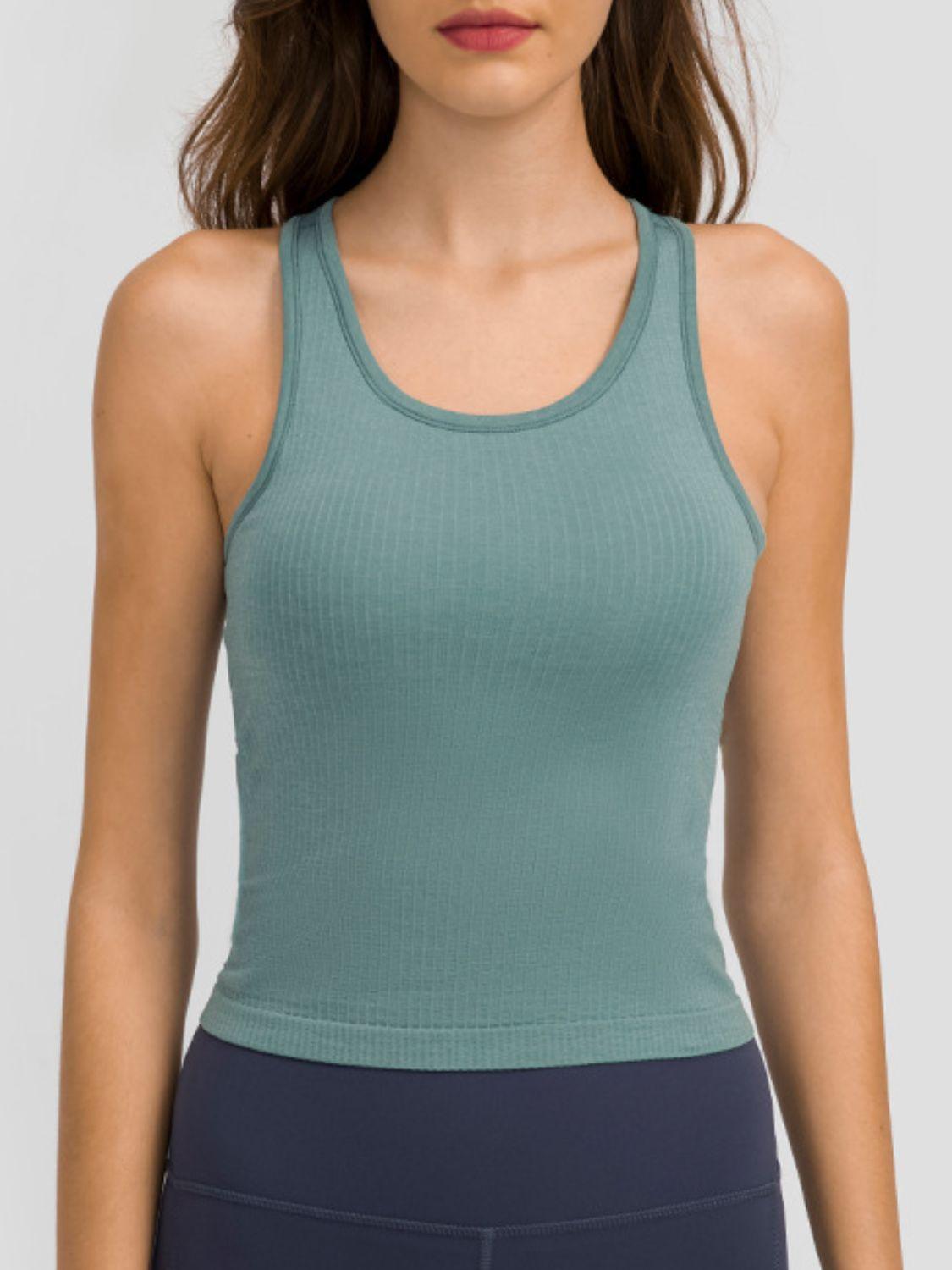 Millennia Round Neck Racerback Active Tank - Clothes For Her Online Store