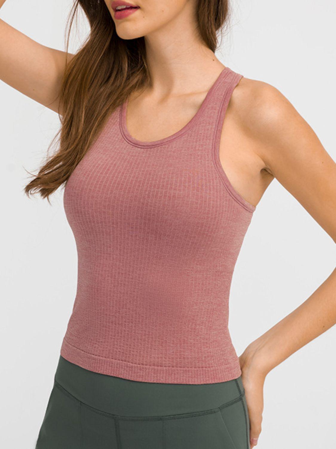Millennia Round Neck Racerback Active Tank - Clothes For Her Online Store