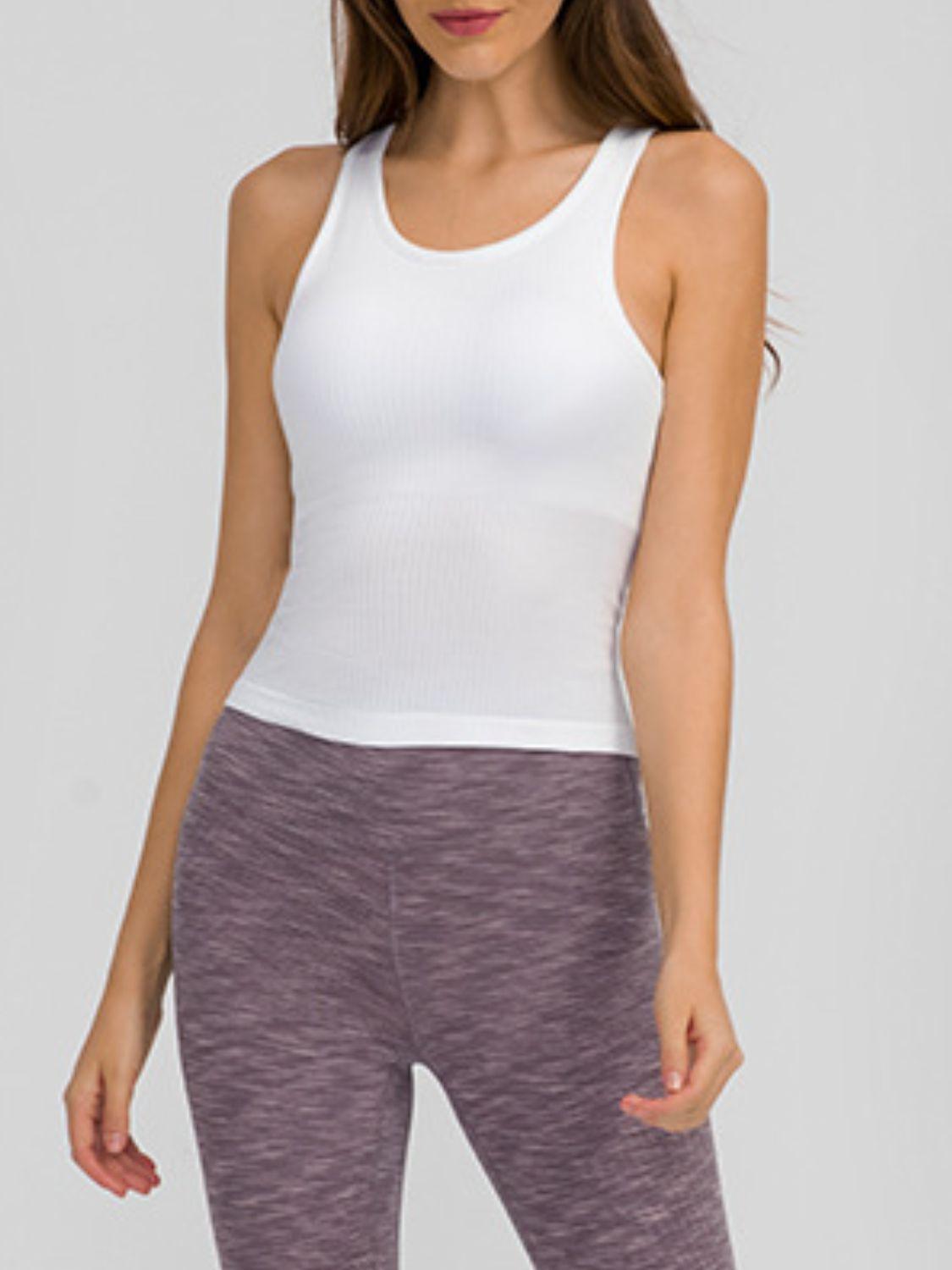 Millennia Round Neck Racerback Active Tank - Clothes For Her Online Store