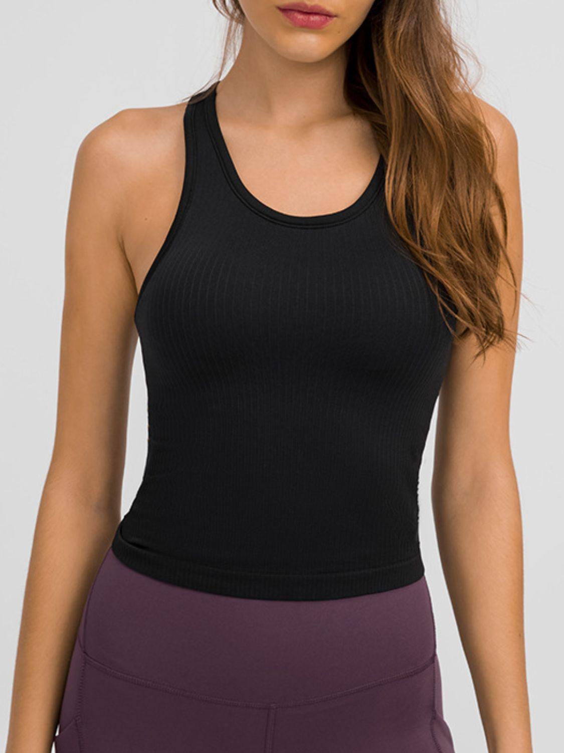 Millennia Round Neck Racerback Active Tank - Clothes For Her Online Store