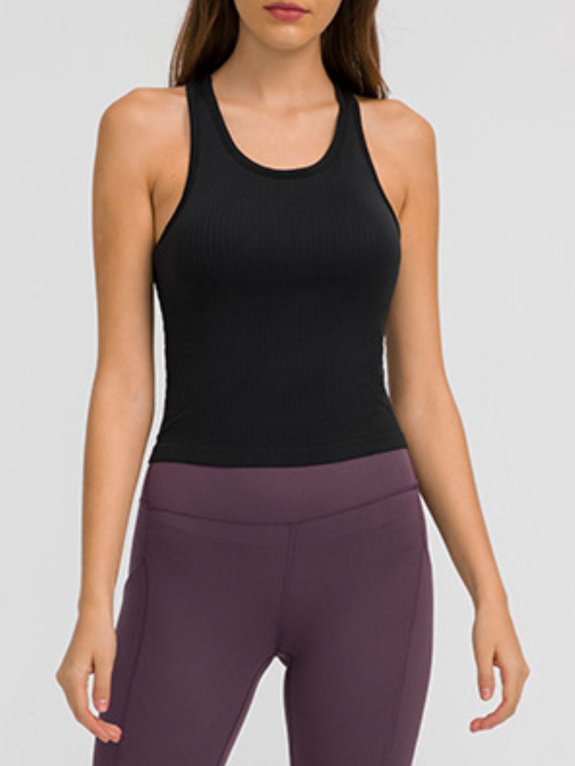 Millennia Round Neck Racerback Active Tank - Clothes For Her Online Store