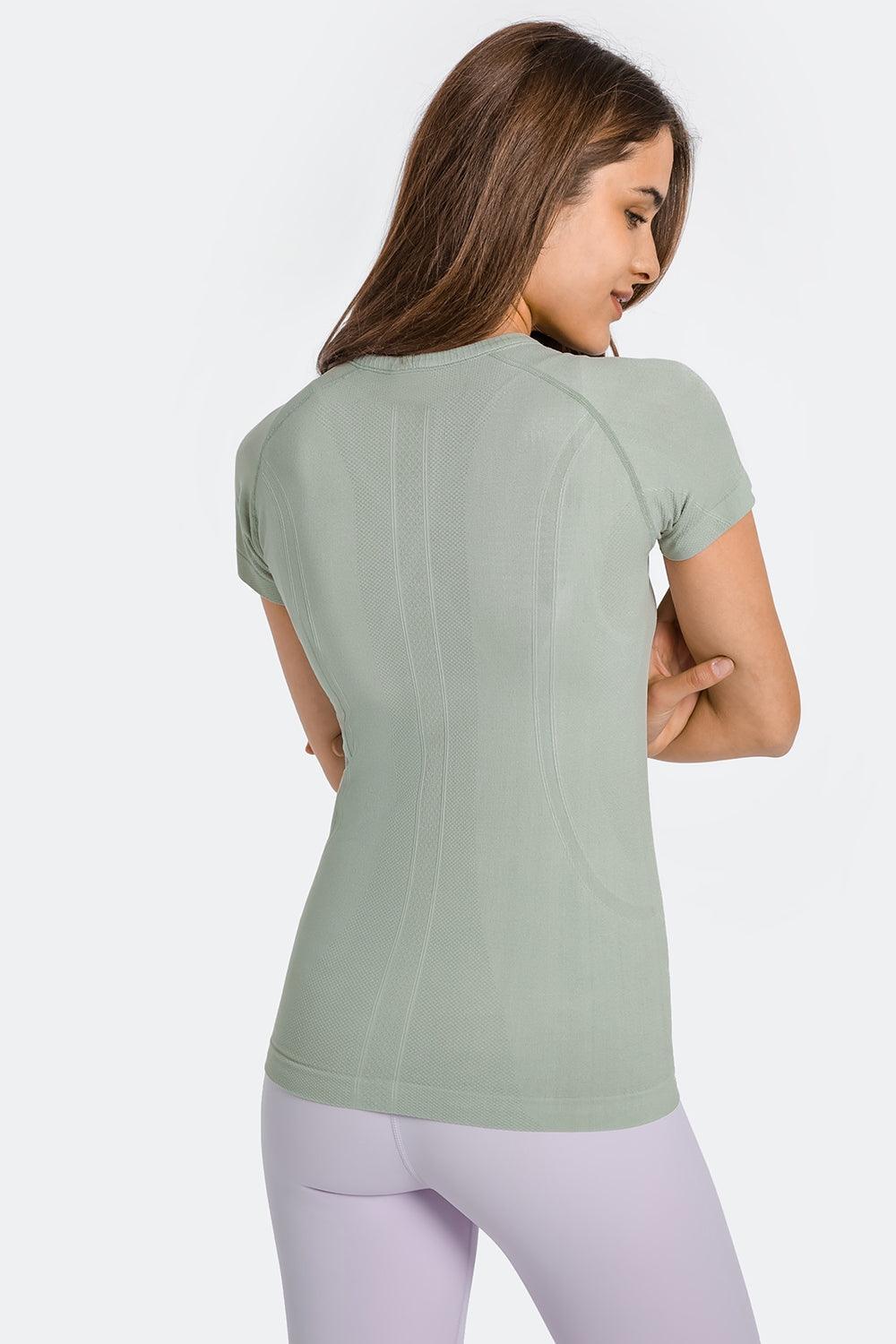 Millennia Round Neck Short Sleeve Active T-Shirt - Clothes For Her Online Store