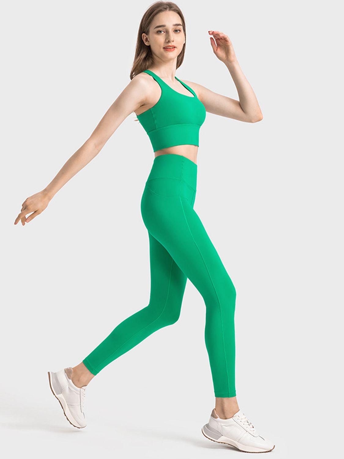 Millennia Scoop Neck Crisscross Straps Sports Bra - Clothes For Her Online Store