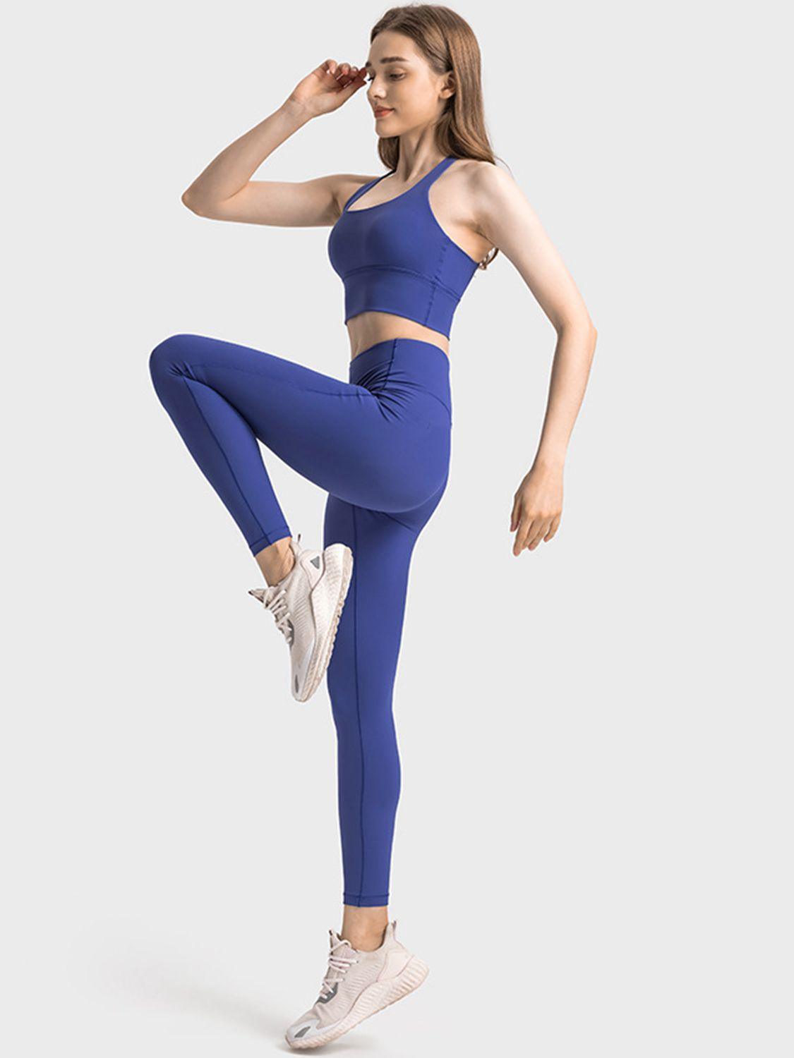 Millennia Scoop Neck Crisscross Straps Sports Bra - Clothes For Her Online Store