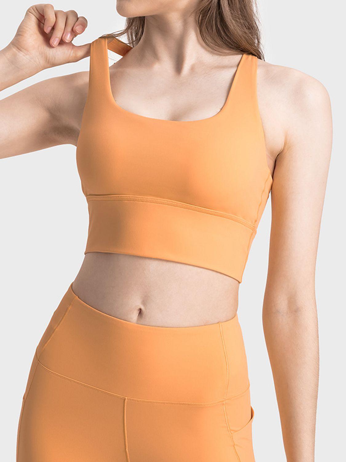Millennia Scoop Neck Crisscross Straps Sports Bra - Clothes For Her Online Store