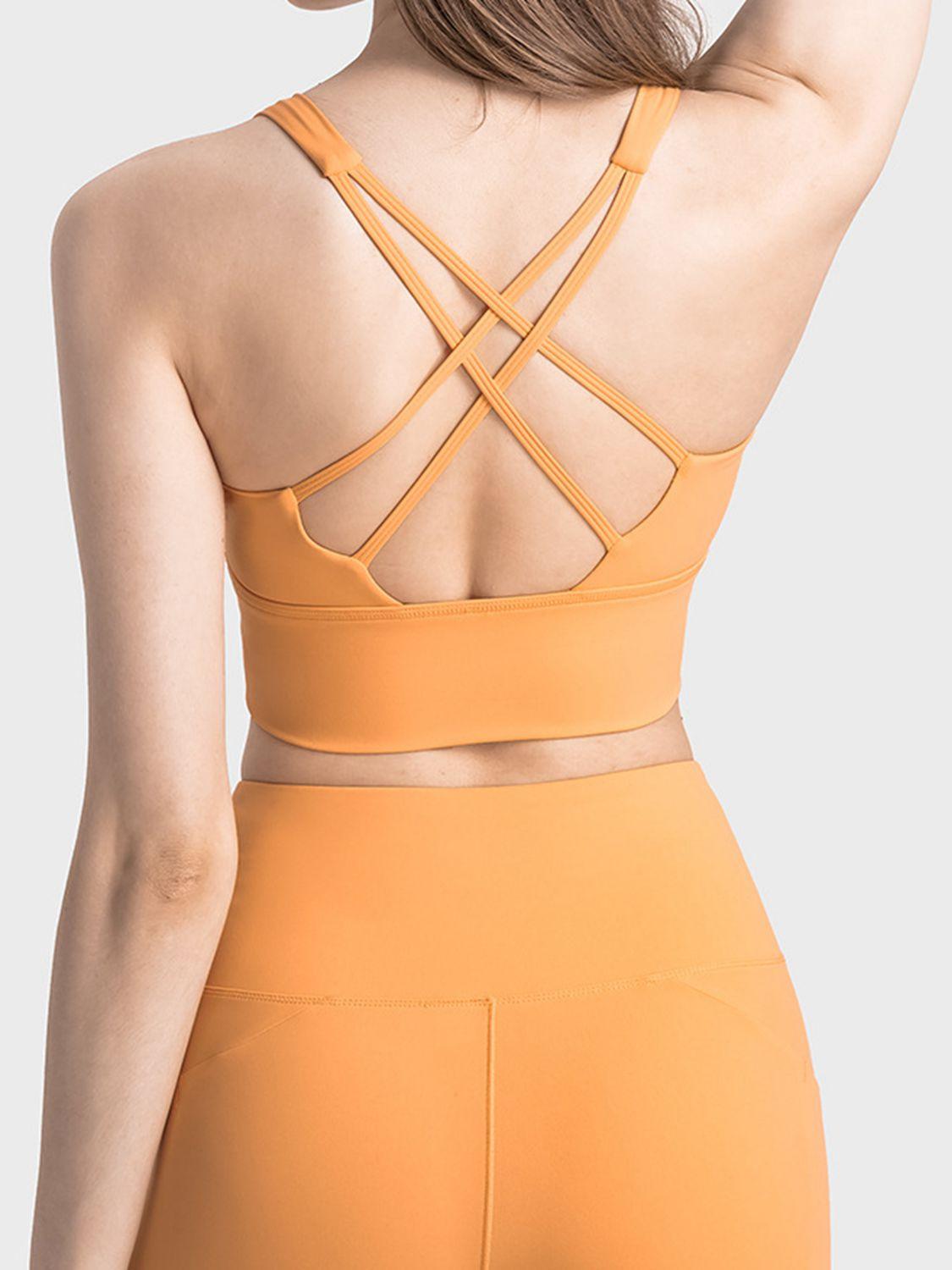 Millennia Scoop Neck Crisscross Straps Sports Bra - Clothes For Her Online Store
