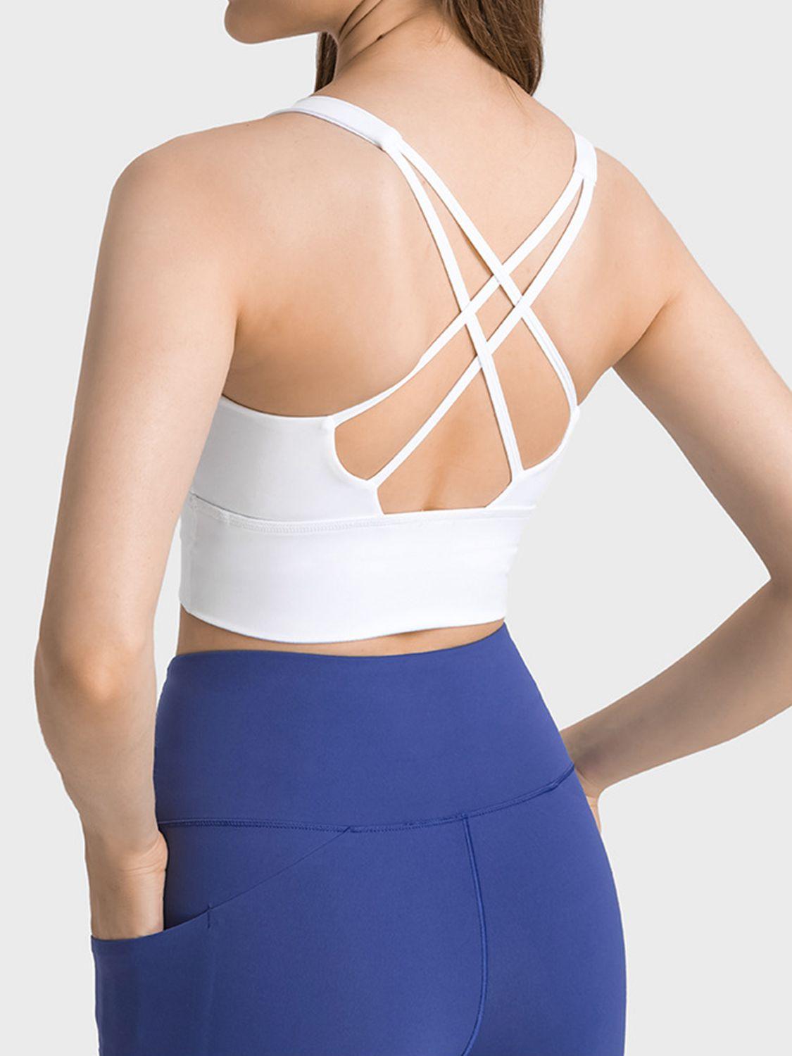 Millennia Scoop Neck Crisscross Straps Sports Bra - Clothes For Her Online Store