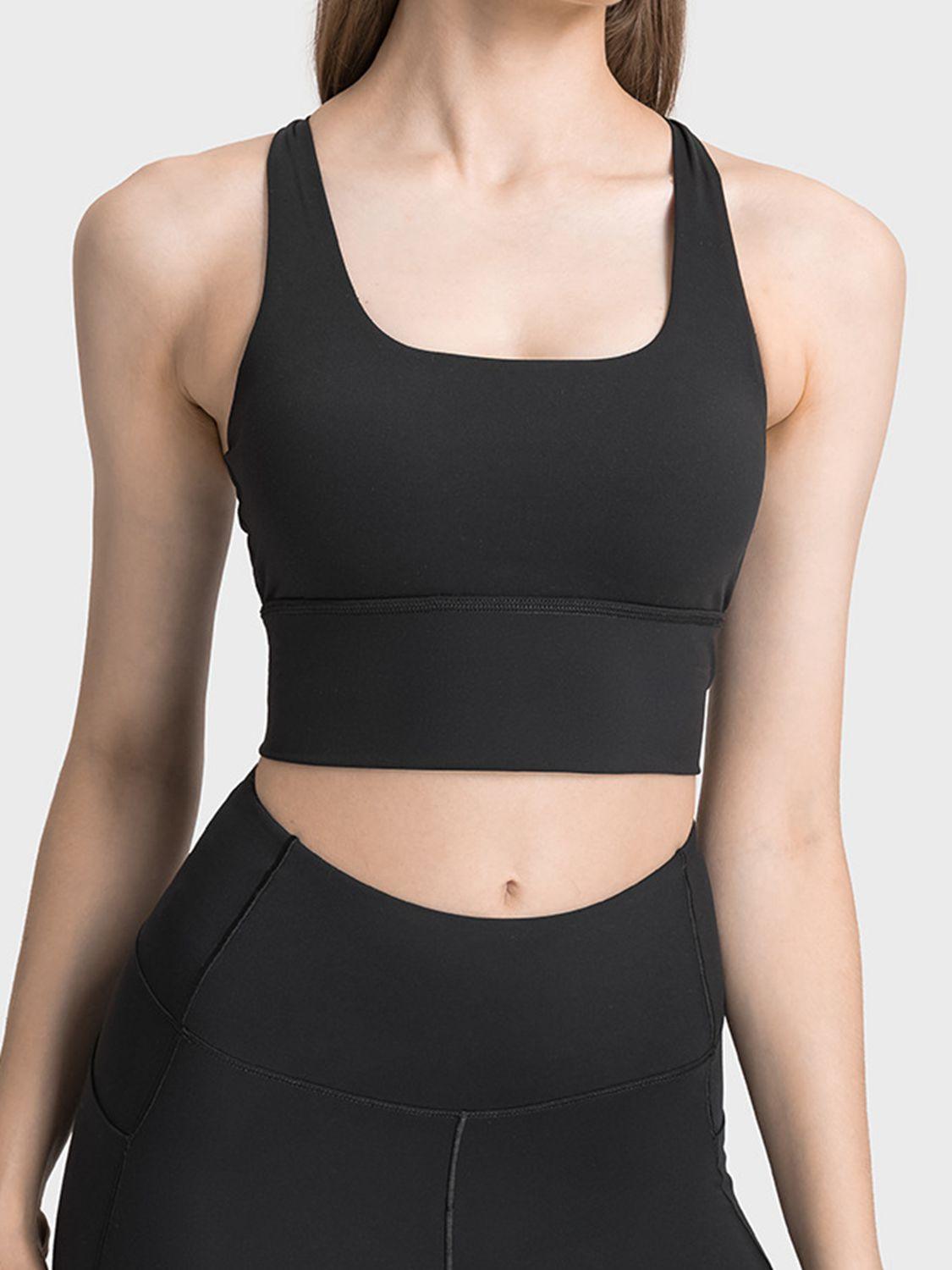 Millennia Scoop Neck Crisscross Straps Sports Bra - Clothes For Her Online Store