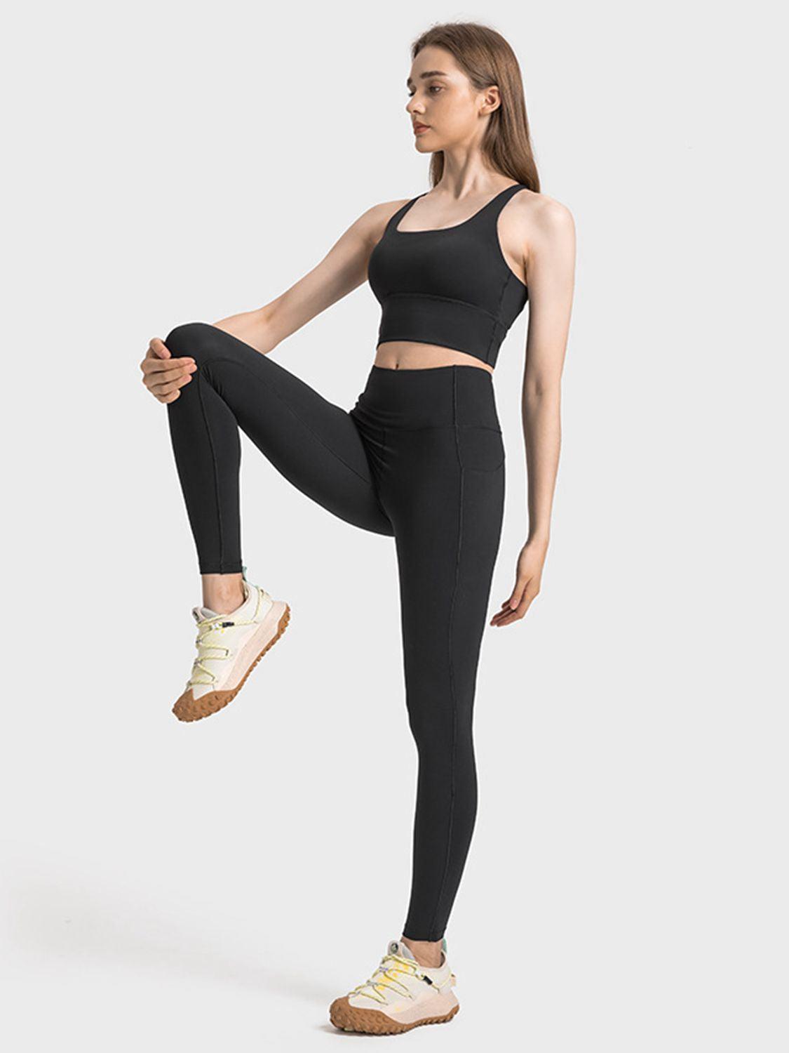 Millennia Scoop Neck Crisscross Straps Sports Bra - Clothes For Her Online Store